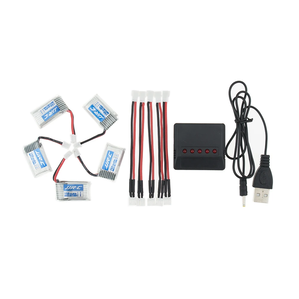 5 шт. JJRC H36 Lipo 3 7 в 150 мАч батарея с 5в1 сбалансированное зарядное устройство набор