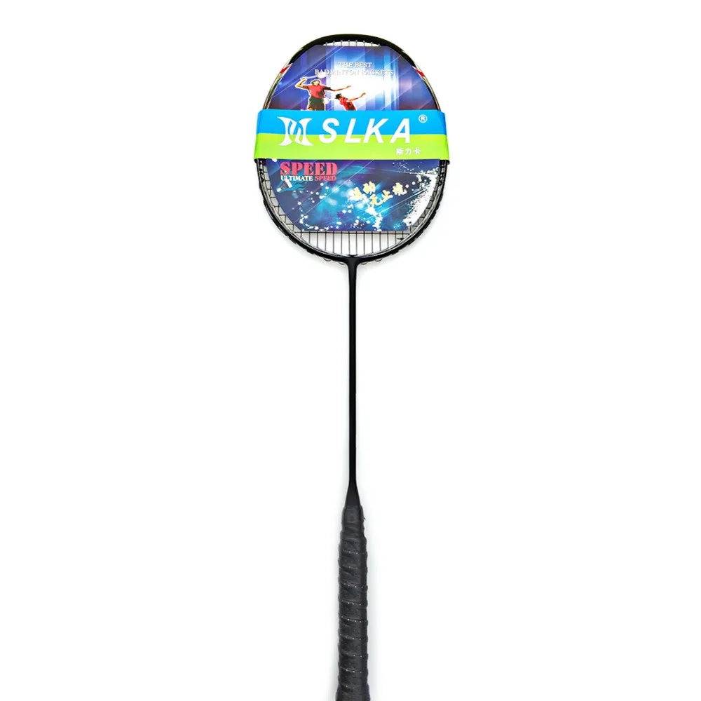 Raqueta profesional de Bádminton de carbono de 7 u 68G, raqueta de entrenamiento de bádminton súper ligera con bolsa