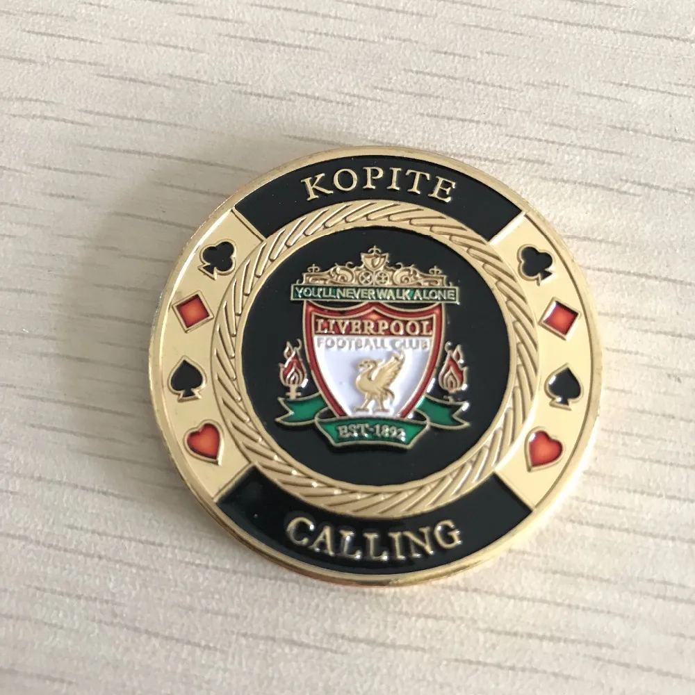 Продано по Половинной цене, Премиум Ливерпуль футбольный клуб покер карта протектор коллектор монета-другая покерная монета