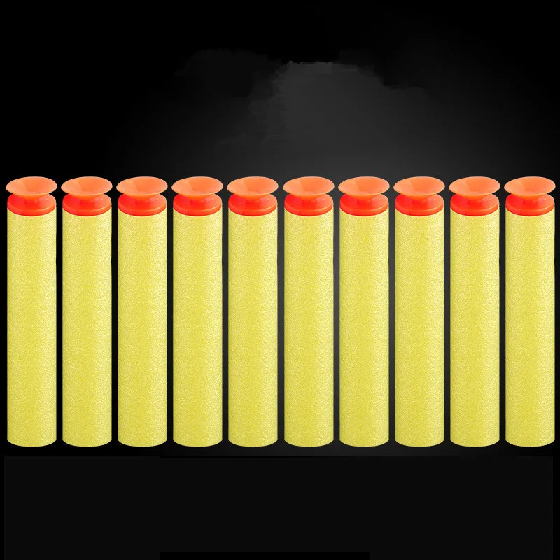 20 шт 7,2*1,3 см присоски пули для NERF пули Nerf журнал заправка игрушка дартс пистолет пены EVA всасывать пули пистолет для мальчиков - Цвет: Yellow