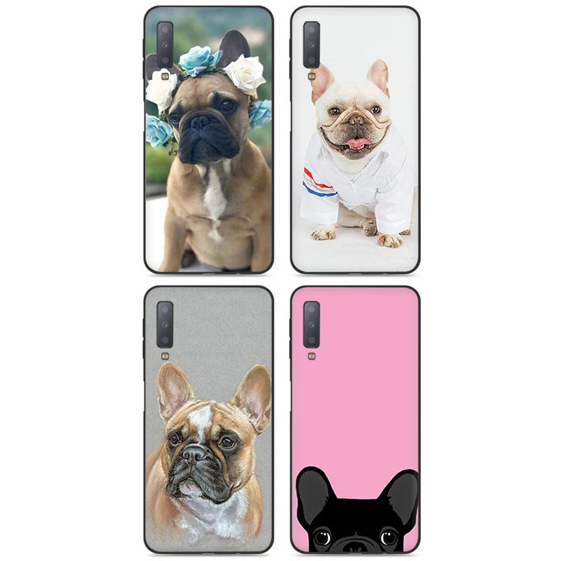 Мягкий чехол для телефона с изображением французского бульдога мопса Samsung Galaxy A6 7