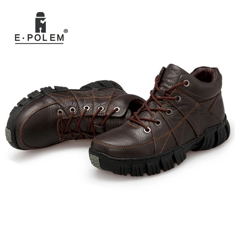 Para Casuais De Trabalho Brown parte Alto Segurança Do Sapatos Femininos Plana Superior Couro Tornozelo Dos black Homens Calçados 0CYZxq