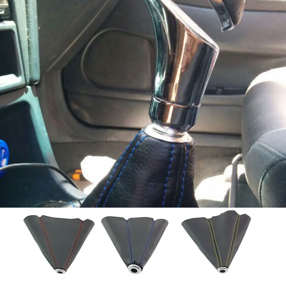 1xUniversal Car Suede Leather Manual Gear Stick Shift Knob Cover Boot Gaiter