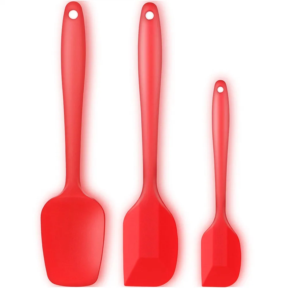 3 piece Silicone Spatula Set, High Heat Resistant Good Grips Spatulas