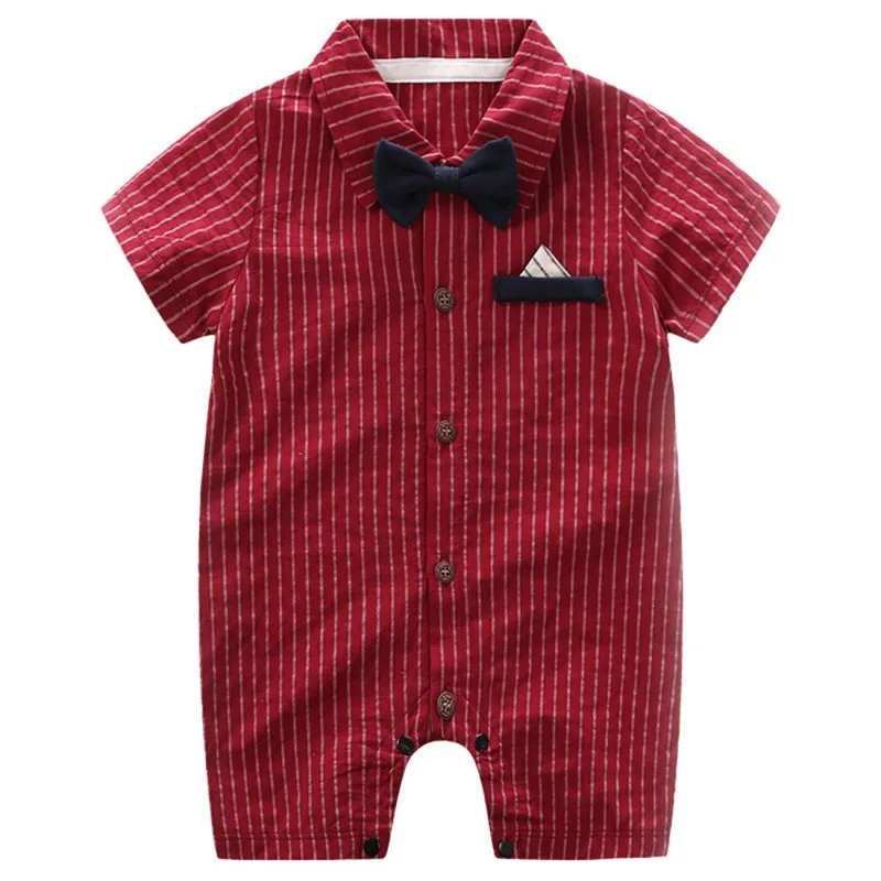 

Baby Boy Clothes Gentle Design Striped Short Sleeve Kids Girl Jumpsuit Newborn Clothes 0-24M Lovely Newborn Baby Clothes