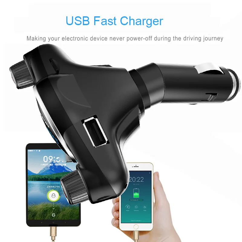 JINSERTA USB Car Charger with AUX Modulator &amp; FM Transmitter