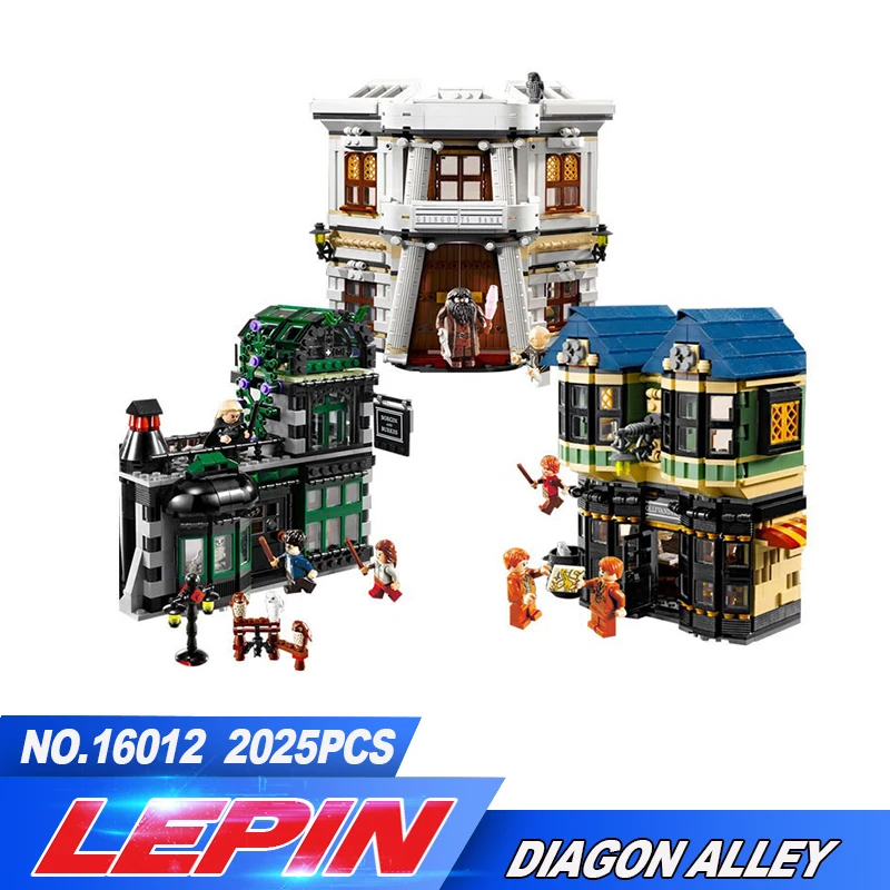 

New Lepin 16012 Movie Series Harry Potter The Diagon Alley Set Building Blocks Bricks Educational Toys 10217