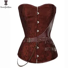 Corset y corpiño Retro Vintage 6xl steampunk de talla grande de alta calidad con cadena y hebilla decorada para entrenamiento de cintura