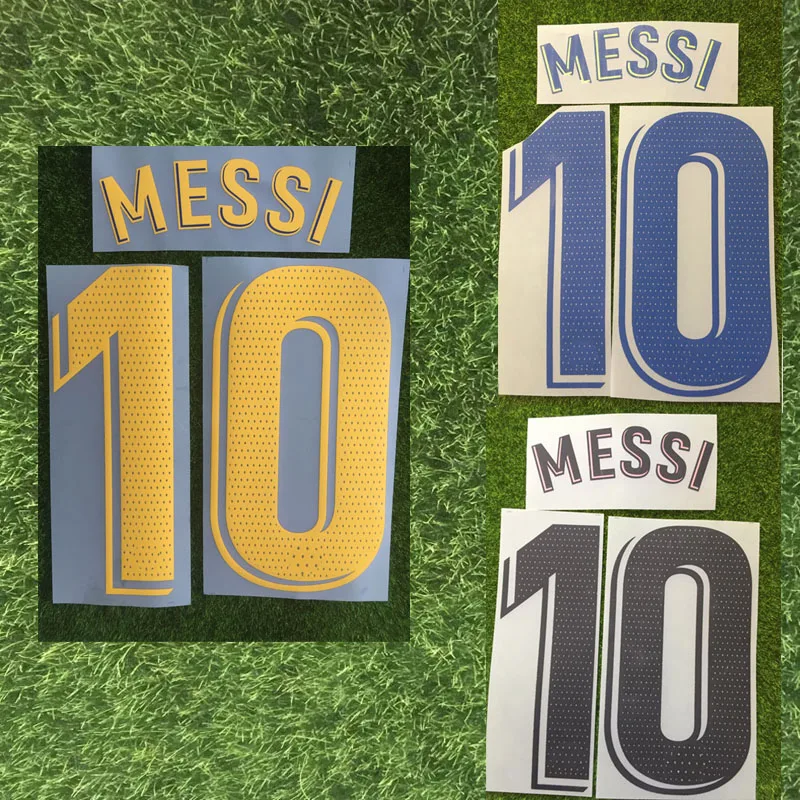 1819 La Liga проигрыватель Версия Messi Nameset Suarez Coutinho Nameset с большими отверстиями печать футбольная нашивка