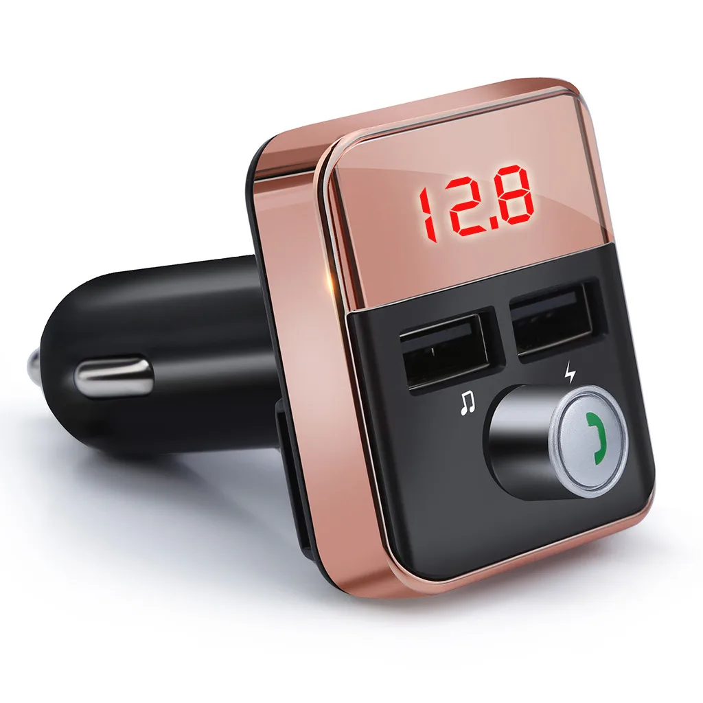 FM быстрое зарядное устройство передатчик 3,0 Автомобильная гарнитура Bluetooth автомобильный комплект радио модулятор аудио MP3 плеер USB/TF автомобиль - Название цвета: Розовый