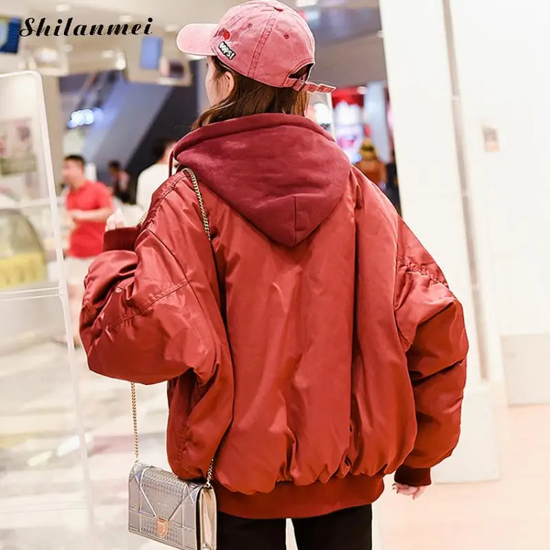 À Grande red D'hiver Off Veste White Parkas blue Taille Réversible Pardessus Nouvelle Mode 2018 claret Survêtement Femelle Capuchon Coton Lâche Épaissir Femmes Rembourré pBg8PP