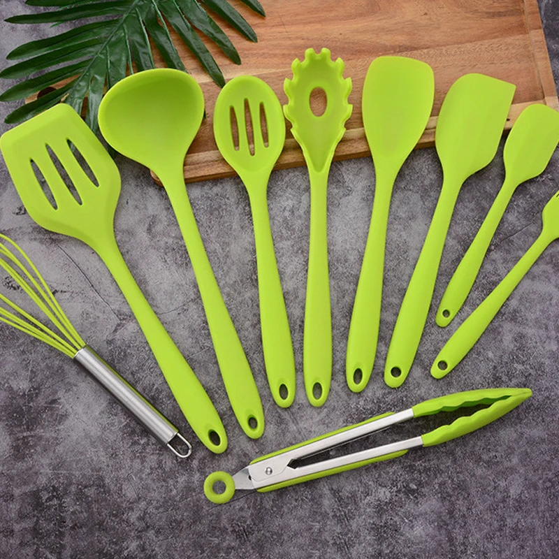 

10Pcs Non-Stick Kitchen Utensils Set Heat Resistant Cooking Tools Spoon Spatula Ladle Egg Beater Dinnerware Accessories Supplies