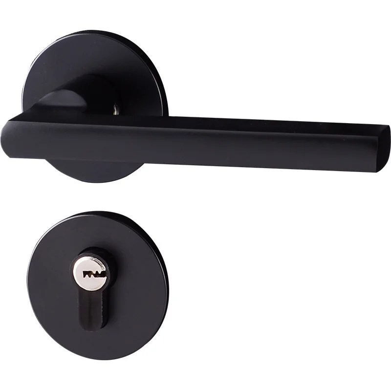 

2018 Real Fechadura Digital European Space Aluminum Door Lock Indoor Room Bedroom Black Split Hand Hardware Wholesale Solid