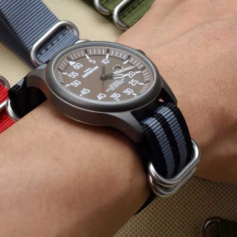 Zulu NATO canvas strap Nylon ring Belt buckle 18mm 20mm 22mm 24mm striped band watch men Zulu NATO canvas strap Nylon ring Belt buckle 18mm 20mm 22mm 24mm striped band watch men