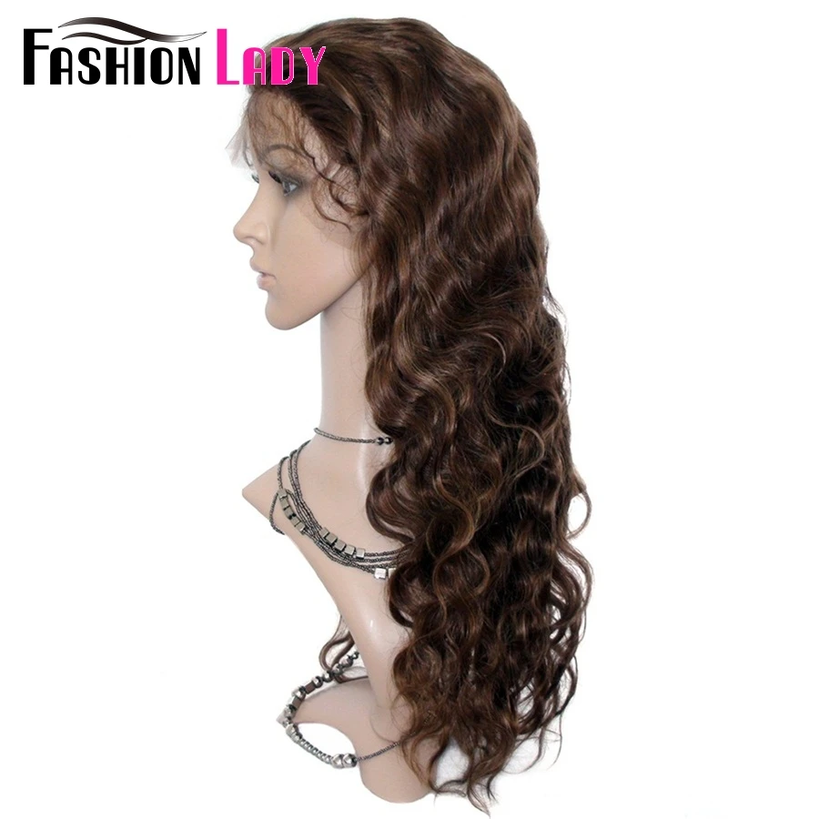 Модный женский парик объемный волнистый парик 8-22 дюймов бразильский предварительно сорванный полный кружевной парик человеческих волос для женщин