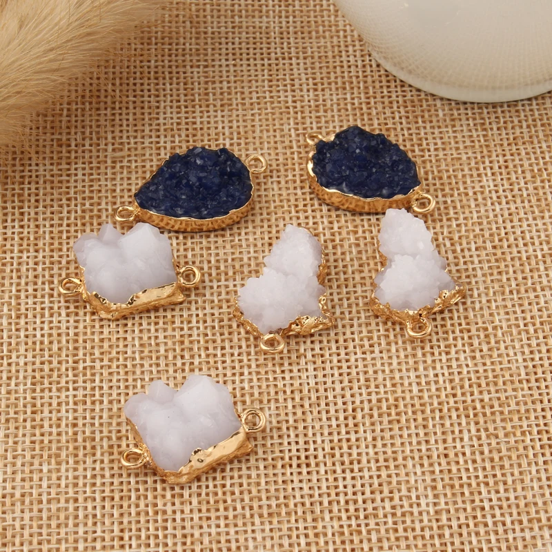 

2Pcs Unique Irregular Resin Stone Pendant Findings Diy Making Teardrop Heart Necklace Choker Bracelet Charm Accessories F9