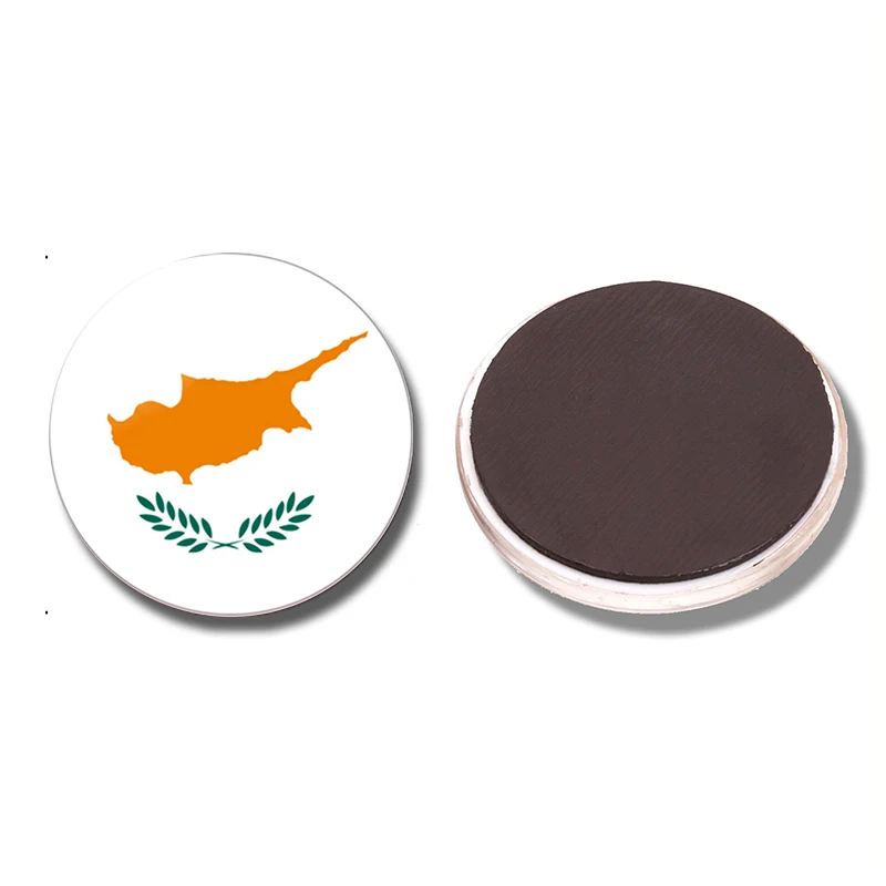

The Republic of Cyprus National Flag 30 MM Fridge Magnet Glass Dome Magnetic Refrigerator Stickers Note Holder Home Decoration