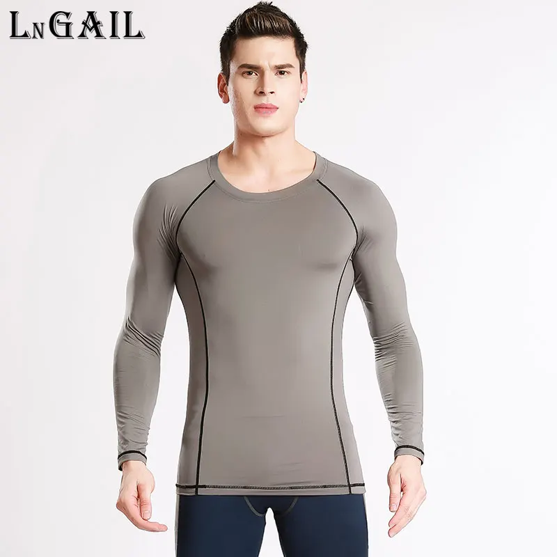 

Men's Compression Tights high-elastic T Shirt jogger Fitness tees Long Sleeve Moisture Wicking Quick-drying T-shirt