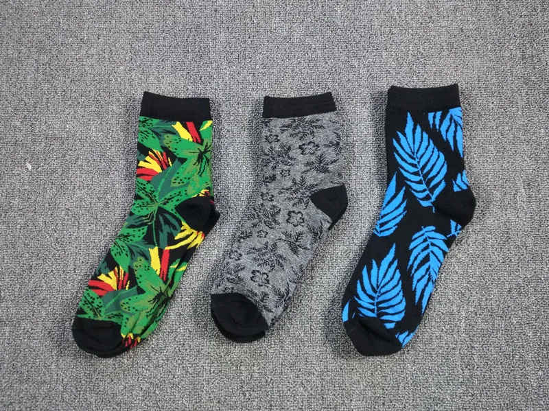 3 пары мужских носков Happy Leaves|socks usa|casual socksusa socks |