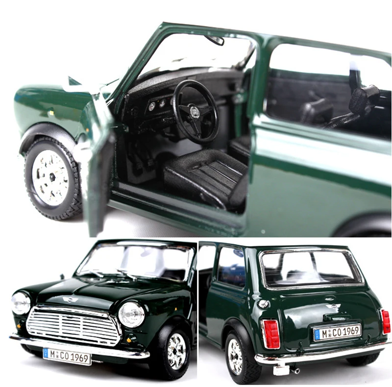 Коллекционная Коллекция 1:24 Литой автомобиль 1969 MINI COOPER классические модели автомобилей Спортивные Машинки Игрушки красный/зеленый цвет