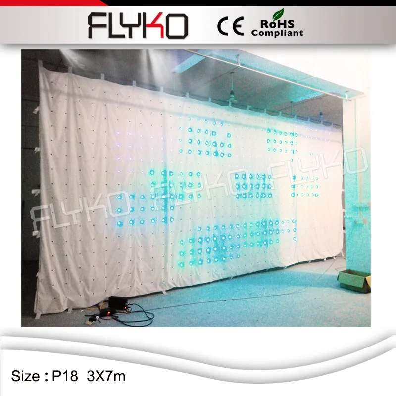 Flyko белый/черный огнеупорный бархат ткань RGB 3 в 1 светодиоды фон занавеска