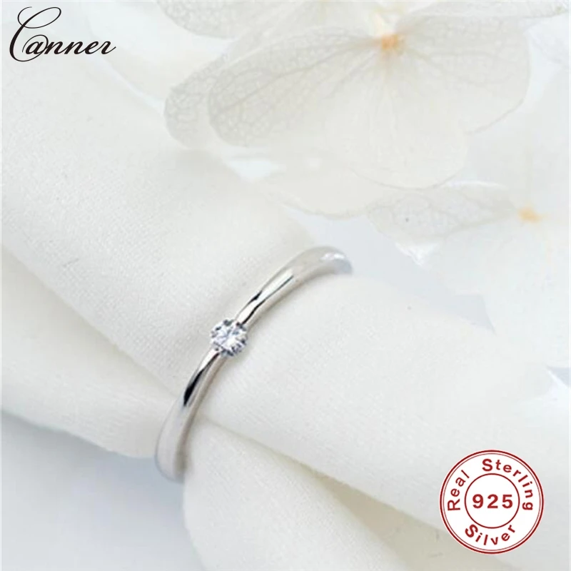 New 925 Sterling Silver Cubic Zirconia Rings for Women Crystal Wedding Engagement Rings Fashion Jewelry bague femme Q4