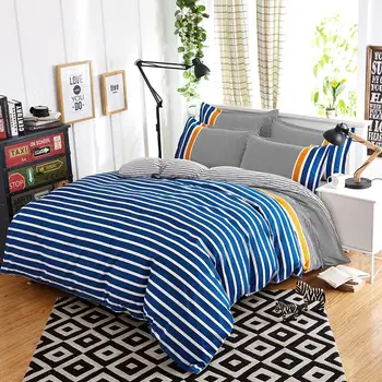 

UNIKEA Bedding Set 4 Pcs Brown & Black Stripes Fashion Style Best Choose bed sets duvet cover Twin Full Queen King size
