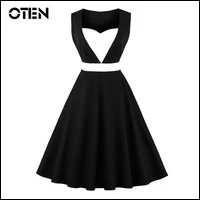 OTEN-Vintage-heart-dress-Women-Summer-Elegant-Polka-Dot-Printed-Casual-Rockabilly-Pin-up-Party-Skater