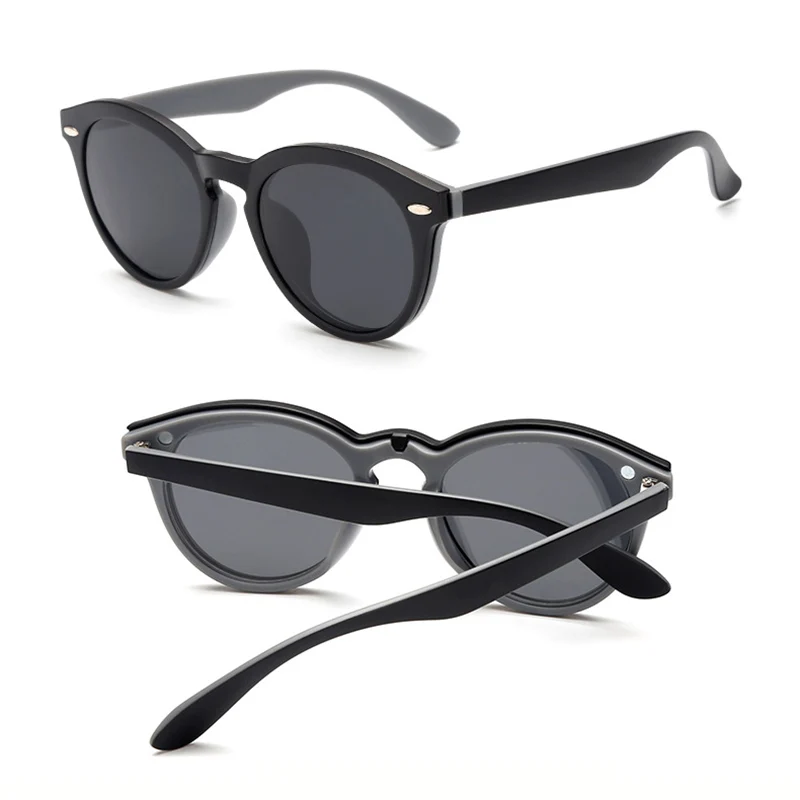 Ретро круглые магнитные поляризованные солнцезащитные очки для вождения Rx оправы для очков для женщин и мужчин