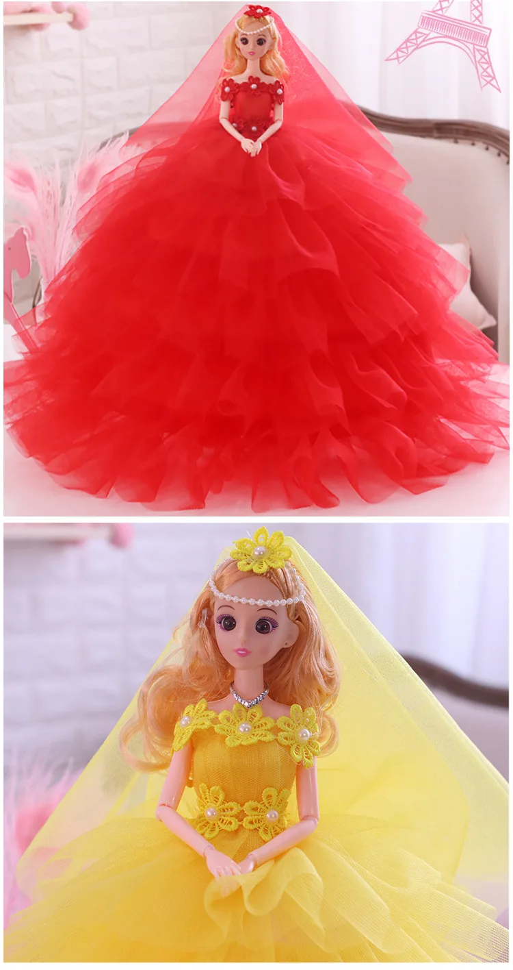 50 см 3D глаз принцесса кукла-невеста BJD кукла игрушка для детей девочки детский шар шарнирная человекообразная кукла свадебное украшение Figma