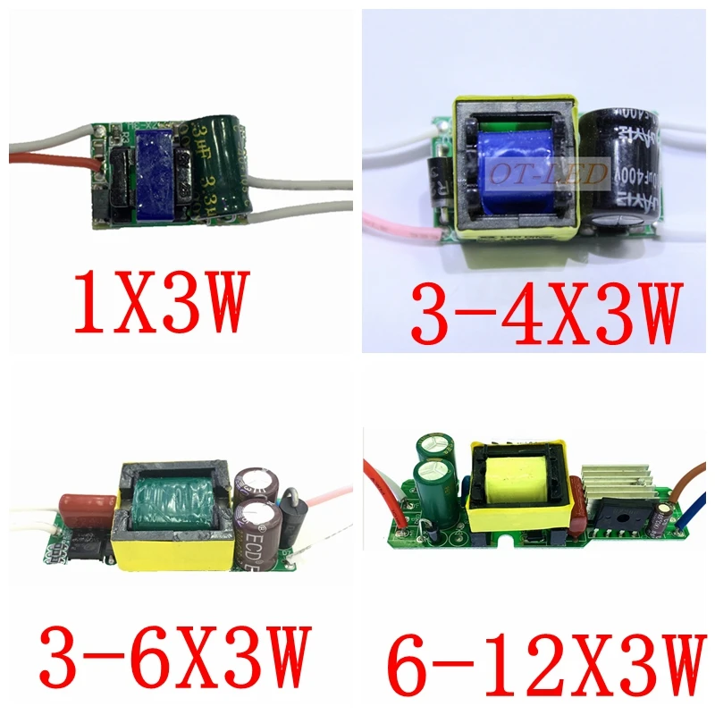 5 шт. 10 шт. 600mA 900mA светодио дный драйвер 1x3 Вт 3x3 Вт 4x3 Вт 6x3 Вт 10x3 Вт постоянный ток трансформаторы для освещения лампы Питание