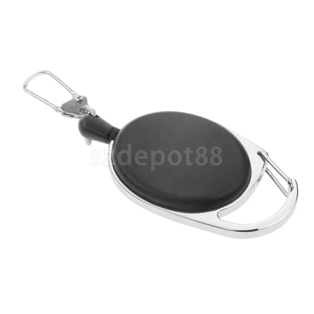 1 шт Recoil 60 см выдвижная металлическая проволока брелок для ключей кольцо клип тяга брелок втягиватель-черный