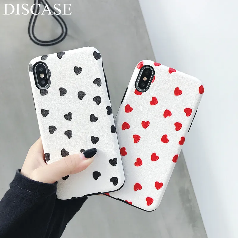 DISCASE простой Шелковый узор чехол для iPhone 8 7 XS MAX XR 6 6s X плюс Капа матовый пара Малый