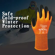 Wonder Grip безопасная работа Gloves2231Thermo латексные две пальмы защитные перчатки холодное сопротивление теплая защита от холода зимняя противоскользящая