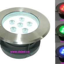 Нержавеющая сталь, 18 Вт RGB вкапываемый светодиодный светильник, RGB светодиодный фонарь, DS-11S-09-18W-RGB, 6X3 Вт RGB 3in1, 24 V DC, IP67