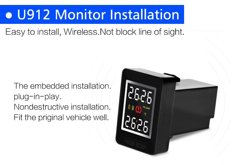 YASOKRO автомобильный TPMS монитор давления в шинах Система беспроводной TPMS Датчик монитор с 4 внешними внутренними датчиками