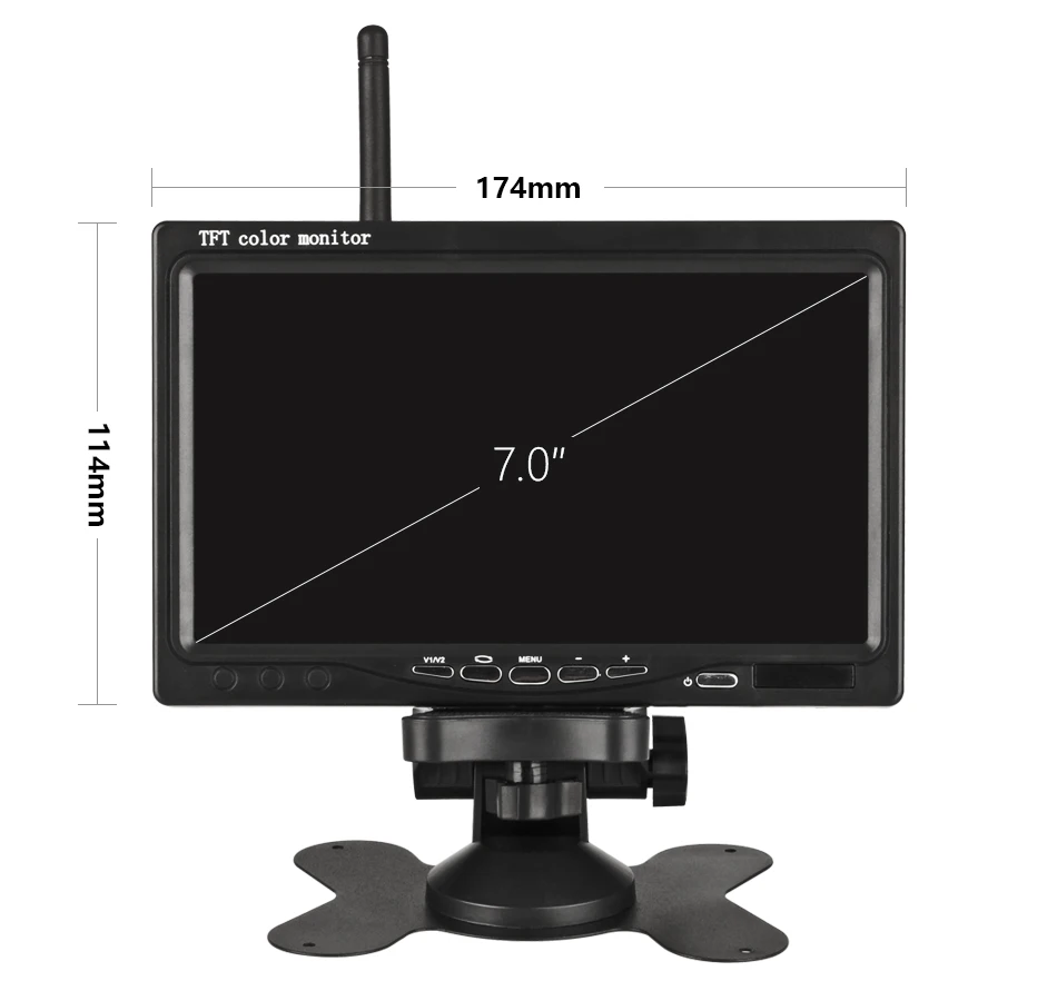 JMCQ 7 дюймов TFT lcd беспроводной автомобильный монитор HD дисплей обратная камера парковочная система для автомобиля заднего вида Мониторы для грузовиков рабочие автомобили