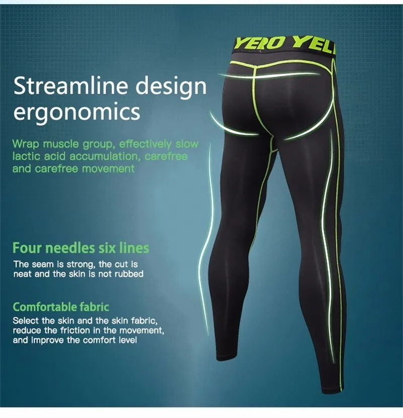 Yuerlian New GYM Compression Bodybuilding Pantalones Hombre Fitness Tights Trousers Sweat Pants For Men Sport Running Leggings