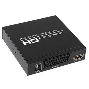 

SCART to HDMI Converter Video Audio Adapter Box with SCART/HD Switch, PAL/NTSC Video Scaler, 1080P/720P Support HDMI Connector