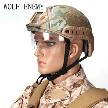 

Gear FAST Helmet With Protective Goggle MH Type Tactical Protective Airsoft Sports Safety Military Combat Cycling Helmet