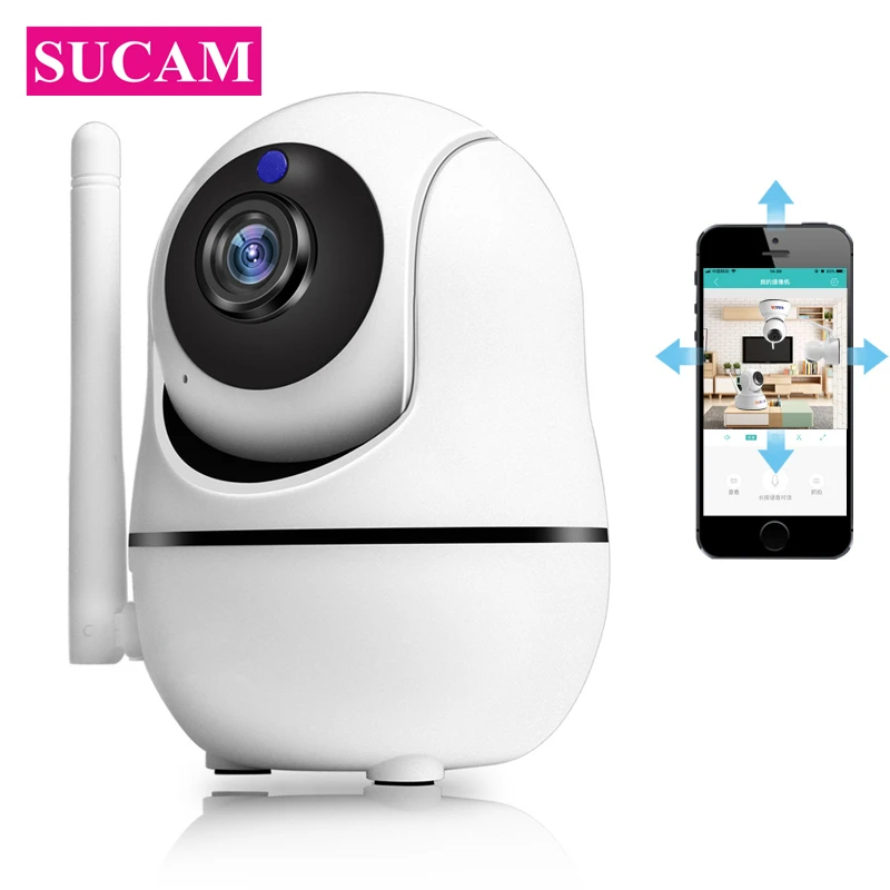 

SUCAM 1.0 Megapixel Mini PTZ Wifi Camera 10M IR Night Vision Support 128GB SD Card Smart Home Security Wifi IP Cameras Indoor