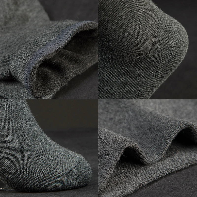 Casual Men's Business Socks For Men Cotton Brand Crew Black White Gray