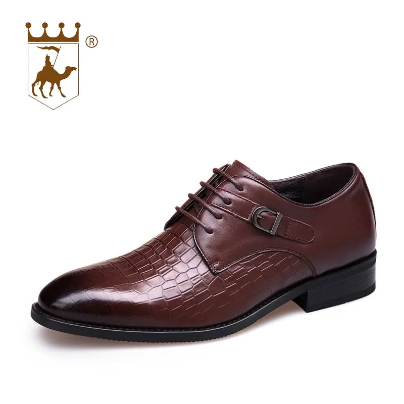 

BACKCAMEL New Men's Shoes Business Dress Shoes Male Spring Autumn Increase Wear-resistant Leather Low Shoes Lace Formal Footwear