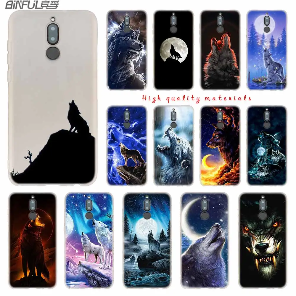 Мягкий силиконовый чехол для Huawei Mate 30 20 10 Lite Pro 20X S Y9 2018 2019 NOVA 3 3i 4 black howling wolf pictures |