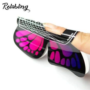 

100PCS/Roll Butterfly Extension Paper Form For UV Gel Acrylic Tips Nail Sculpting Extension Guide Forms Sticker Nail Tools