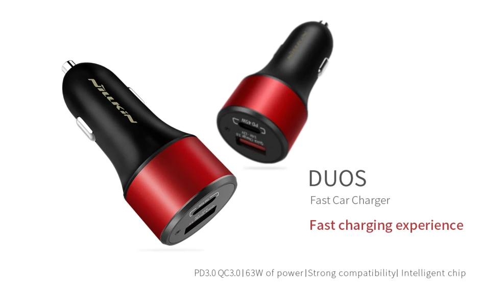 Nillkin 63 Вт USB Автомобильное зарядное устройство Quick Charge 3,0 PD type C быстрое автомобильное зарядное устройство для iPhone XR XS Xiaomi Mi 9 Macbook мобильный телефон планшет