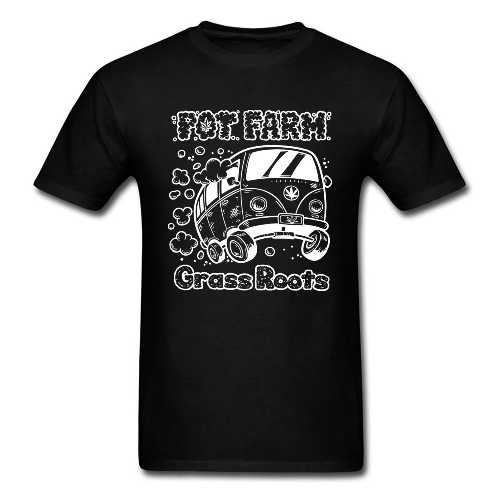 Birthday Top T-shirts Cheap Short Sleeve Summer Pure Cotton Round Neck Men Tees Normal Tee-Shirt Summer Autumn Pot Farm Grass Roots Van White black