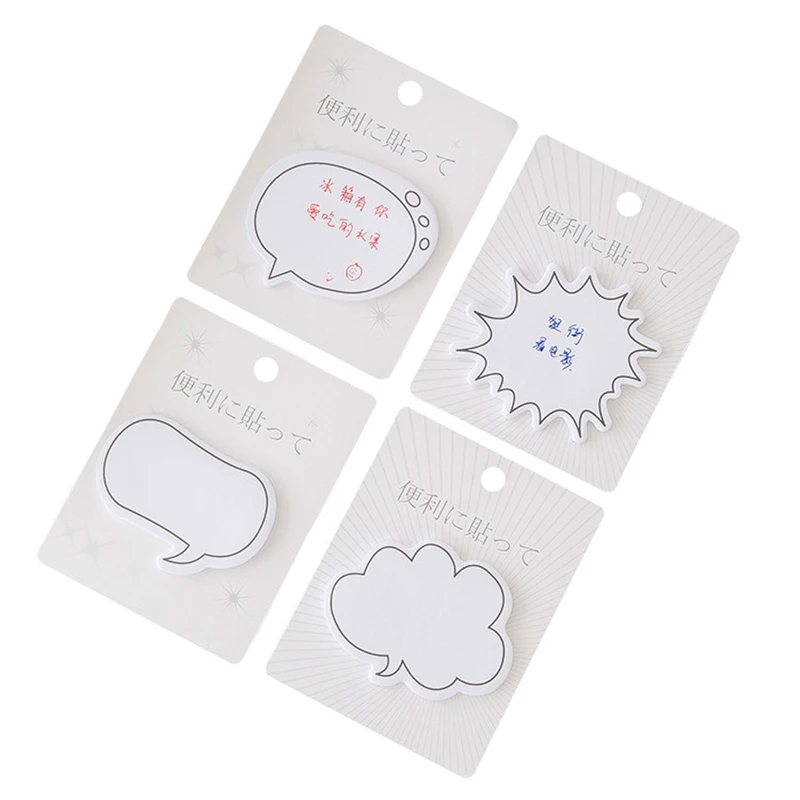 

4Pcs Novelty Dialogue Memo Pad Kawaii Clouds Shape Planner Sticker Sticky Note Tab Fun Post Stationery School Office Decoration
