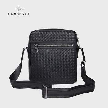 

LANSPACE men's leather shoulder bag small bag handmade men bag fashion crossbody bag
