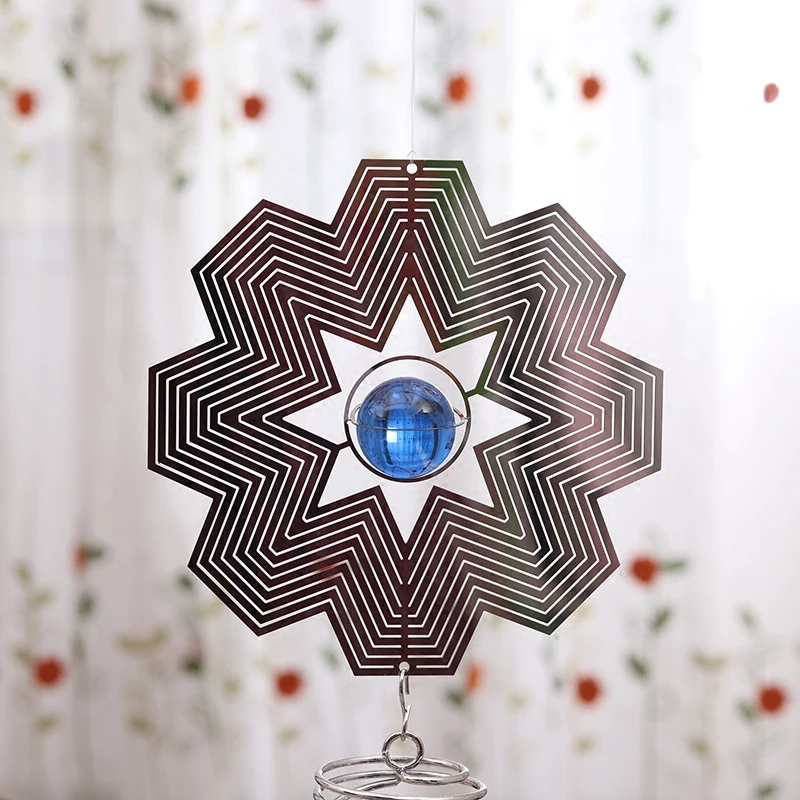  Hot Selling 3D Solid Rotating Crystal Wind-bell Creative Girls Bedroom Hanging Aluminum Pieces Sile - 32967494546